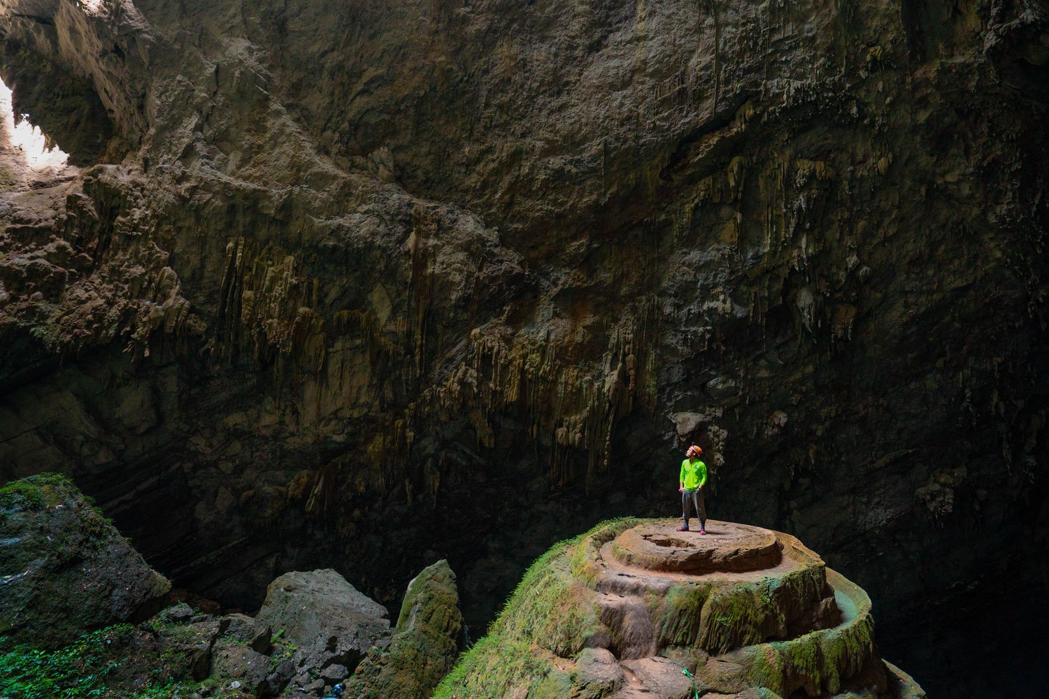 The wedding cake stalagmite is one of the signatures of Son Doong Cave
