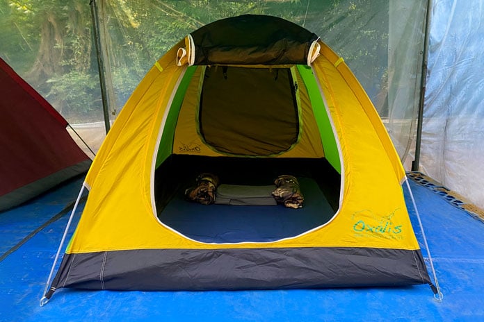 Căn lều đơn được Oxalis chuẩn bị tại các khu cắm trại.